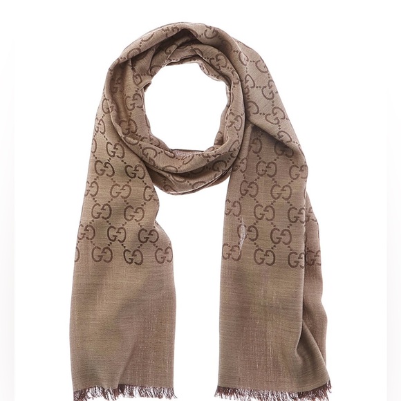 GUCCI WOOL & SILK SCARF - Picture 3 of 14